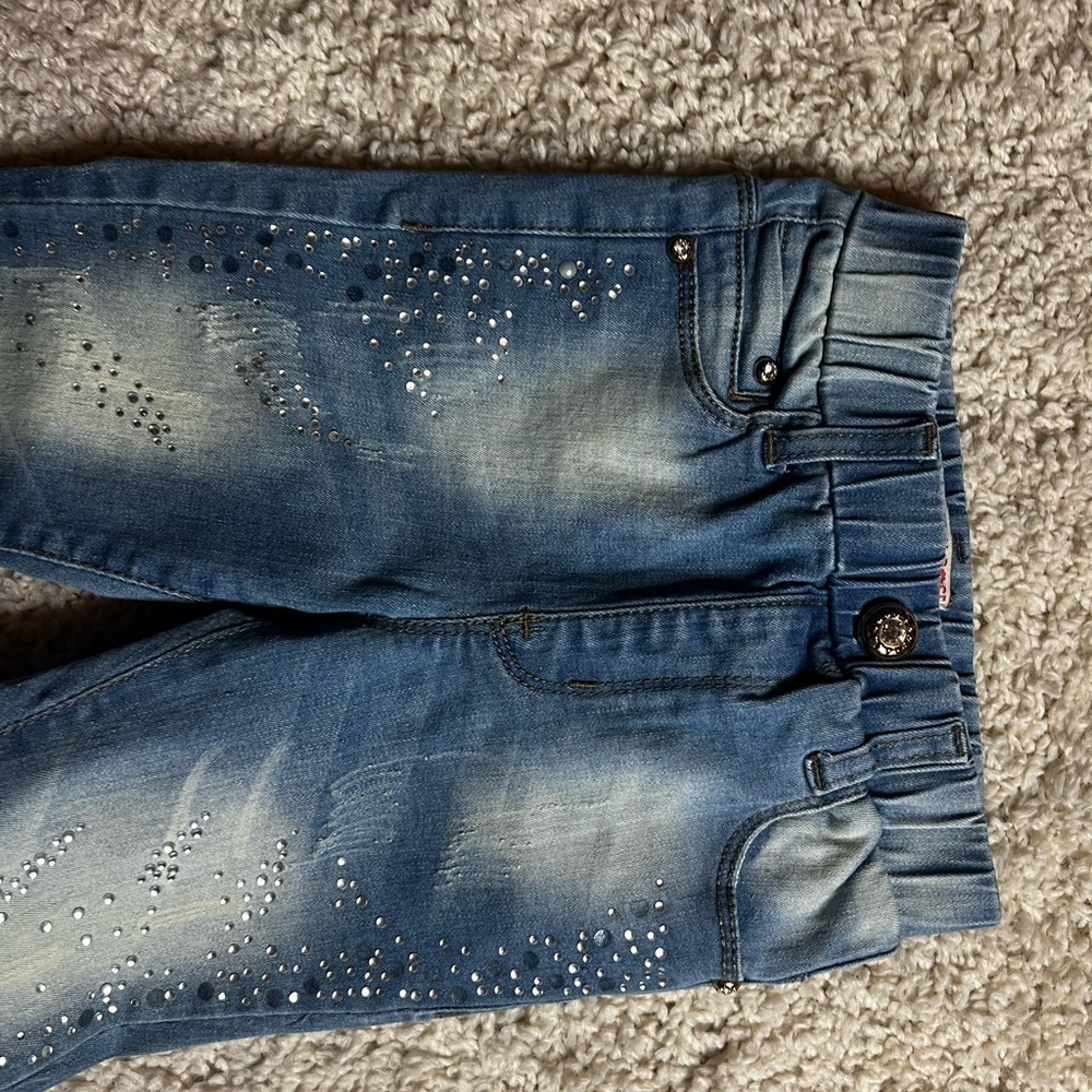 GIRLS MAE LI ROSE BEAUTIFUL SKINNY PULL ON JEANS SIZE 6X - Picture 9 of 16